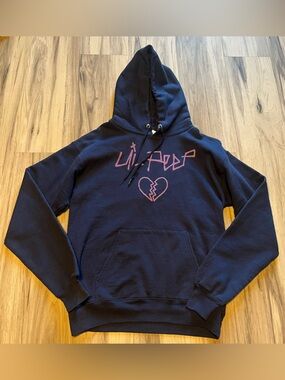 Lil Peep Navy Blue Broken Heart Hoodie